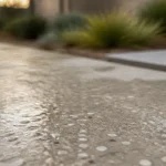 Couleur beton lave : béton lavé avec granulats clairs affleurants sur terrasse