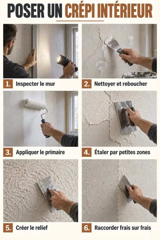 Étapes de préparation et de pose d’un crépi intérieur
