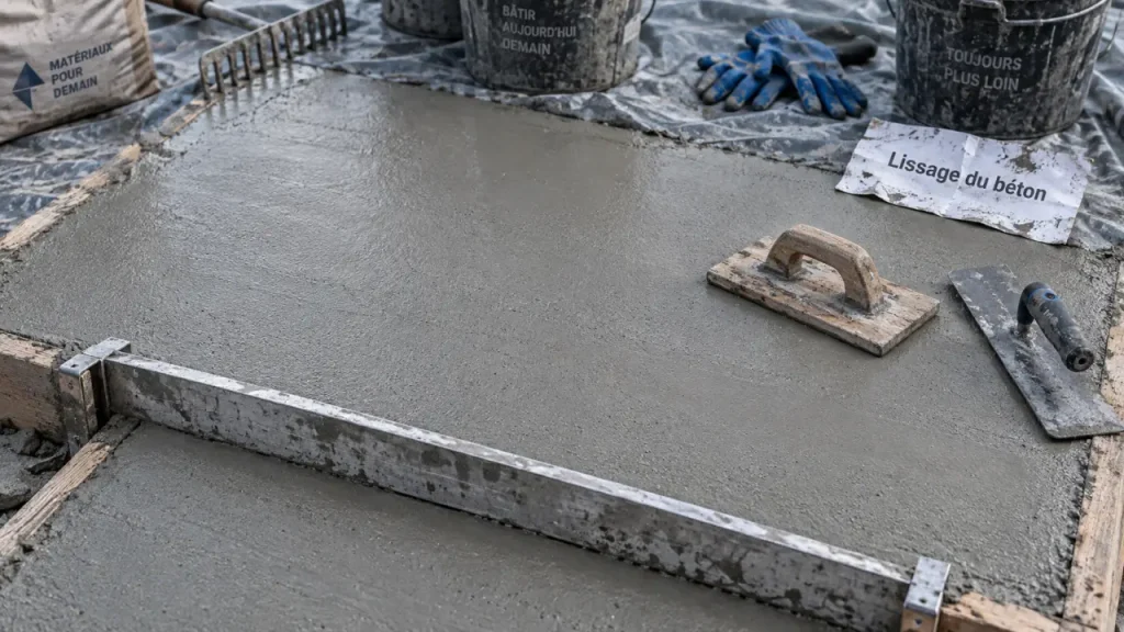Lisser le beton : taloche et truelle pour une surface sans traces