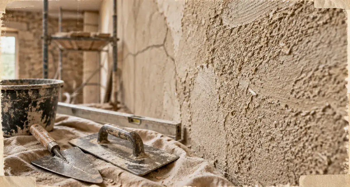 Enduit chanvre et chaux interieur : mur en chaux-chanvre frais