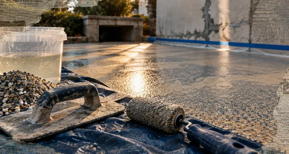 Prix m2 sol en résine en extérieur, chantier de terrasse
